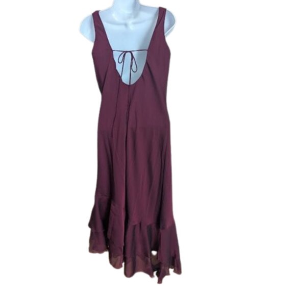 Bare Back Burgundy Dress Size 10 - Picture 6 of 8